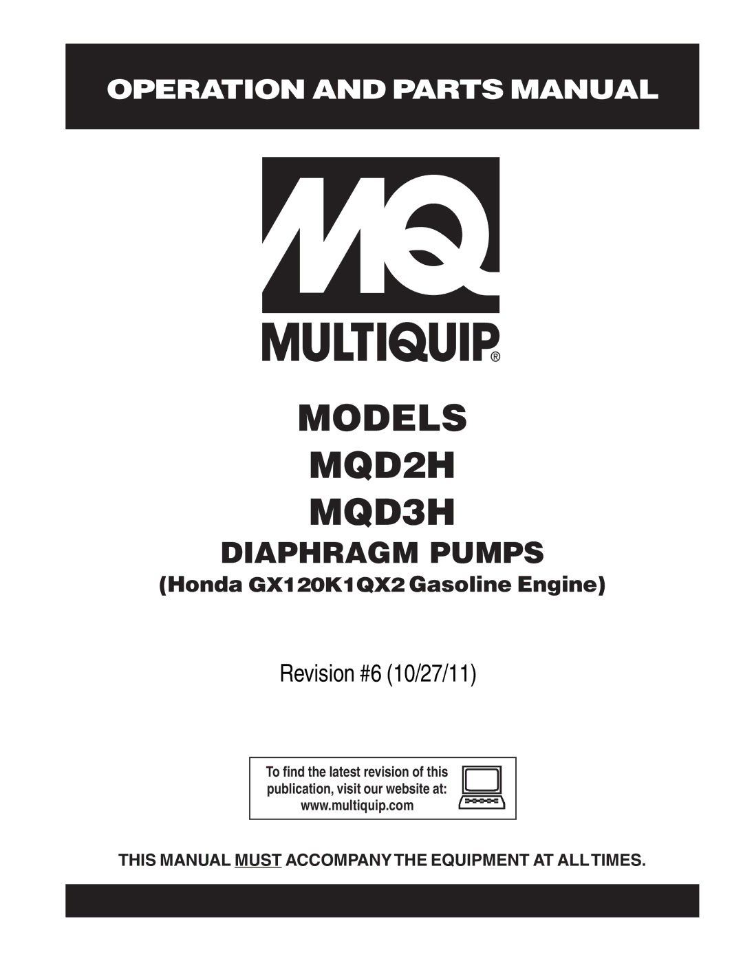 Multiquip manual Models MQD2H MQD3H 