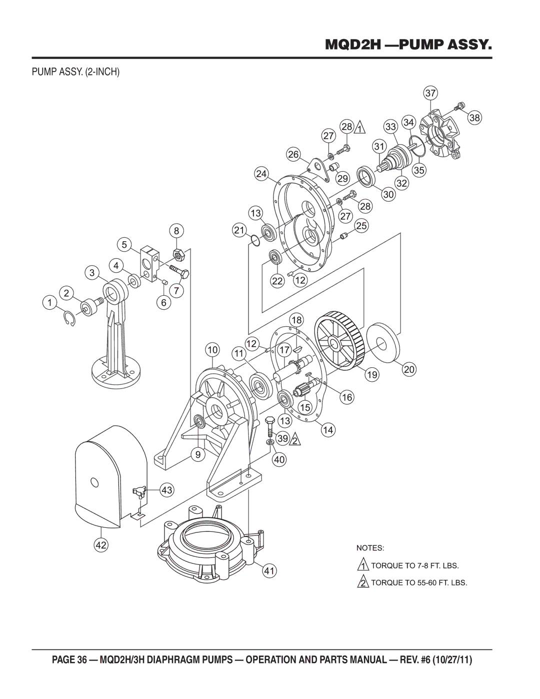 Multiquip manual MQD2H -PUMP Assy, Pump Assy -INCH 