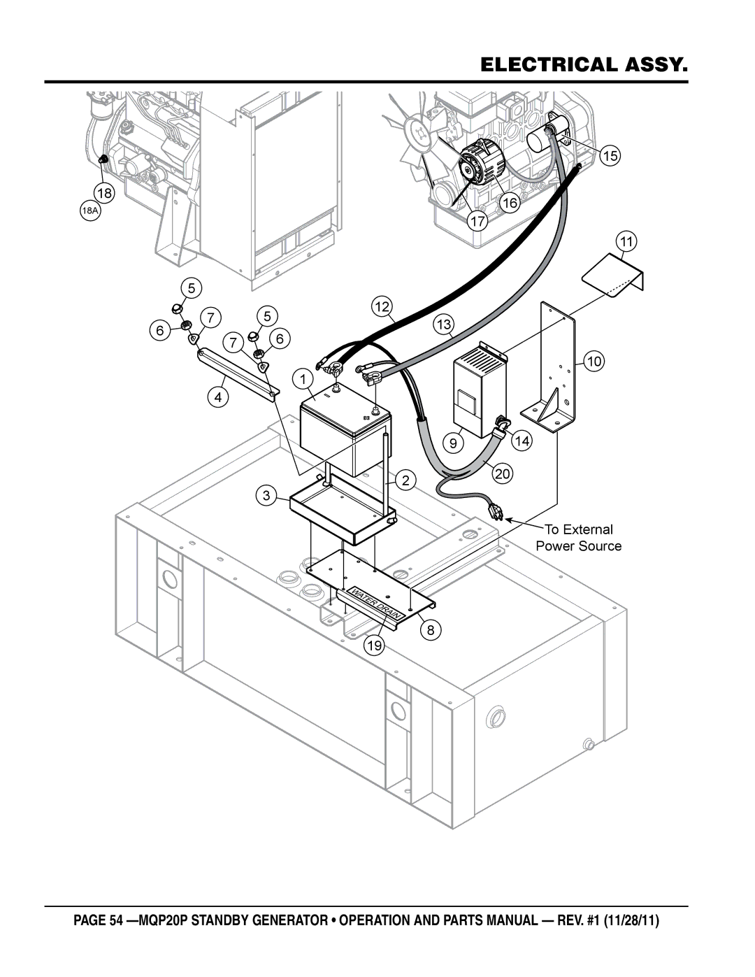 Multiquip MQP20P manual Electrical assy 