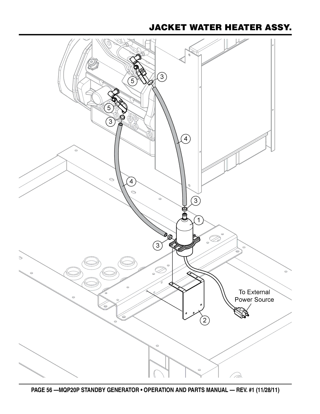 Multiquip MQP20P manual Jacket Water HEater assy 