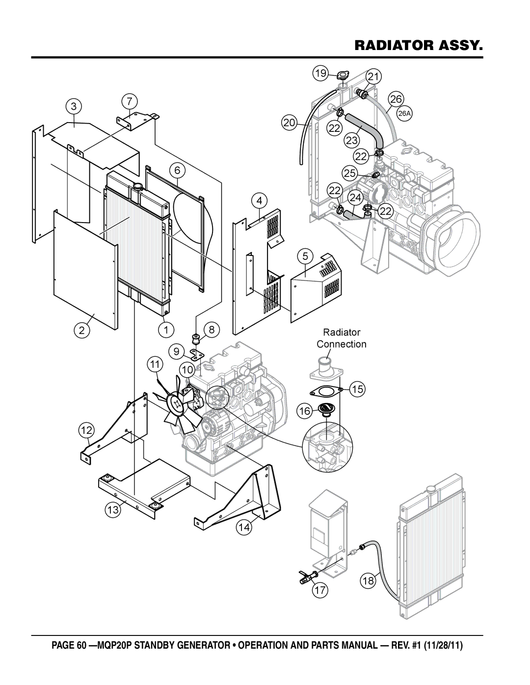 Multiquip MQP20P manual Radiator assy 