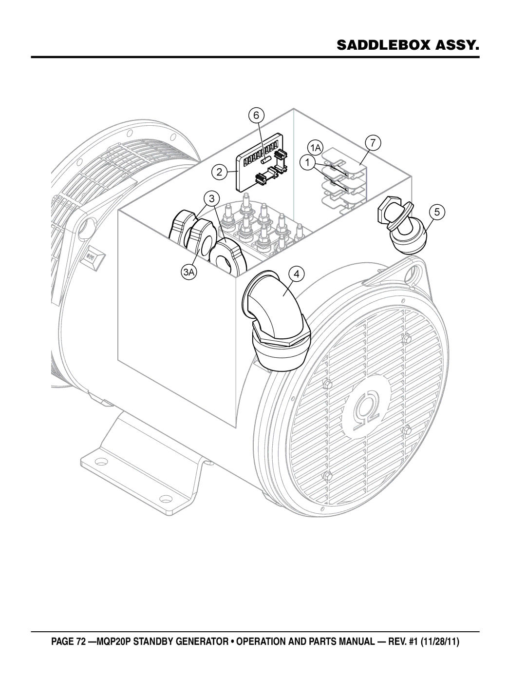 Multiquip MQP20P manual Saddlebox assy 