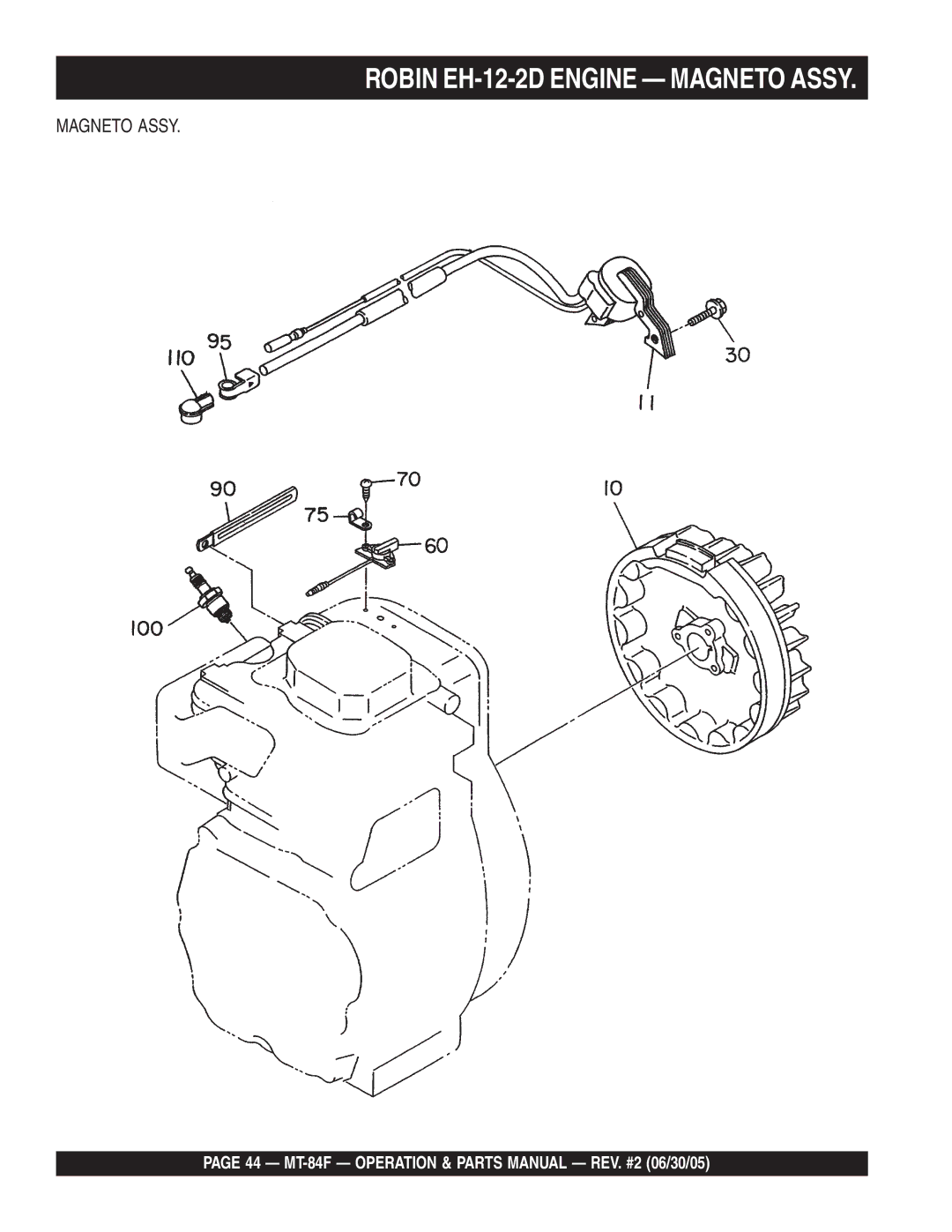 Multiquip MT-84F manual Robin EH-12-2D Engine Magneto Assy 