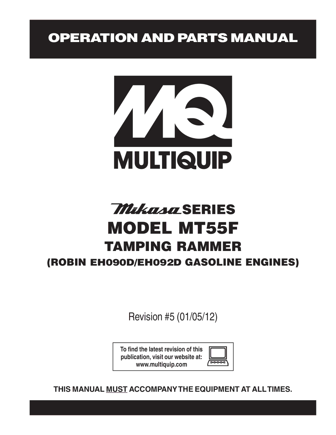 Multiquip manual Model MT55F 