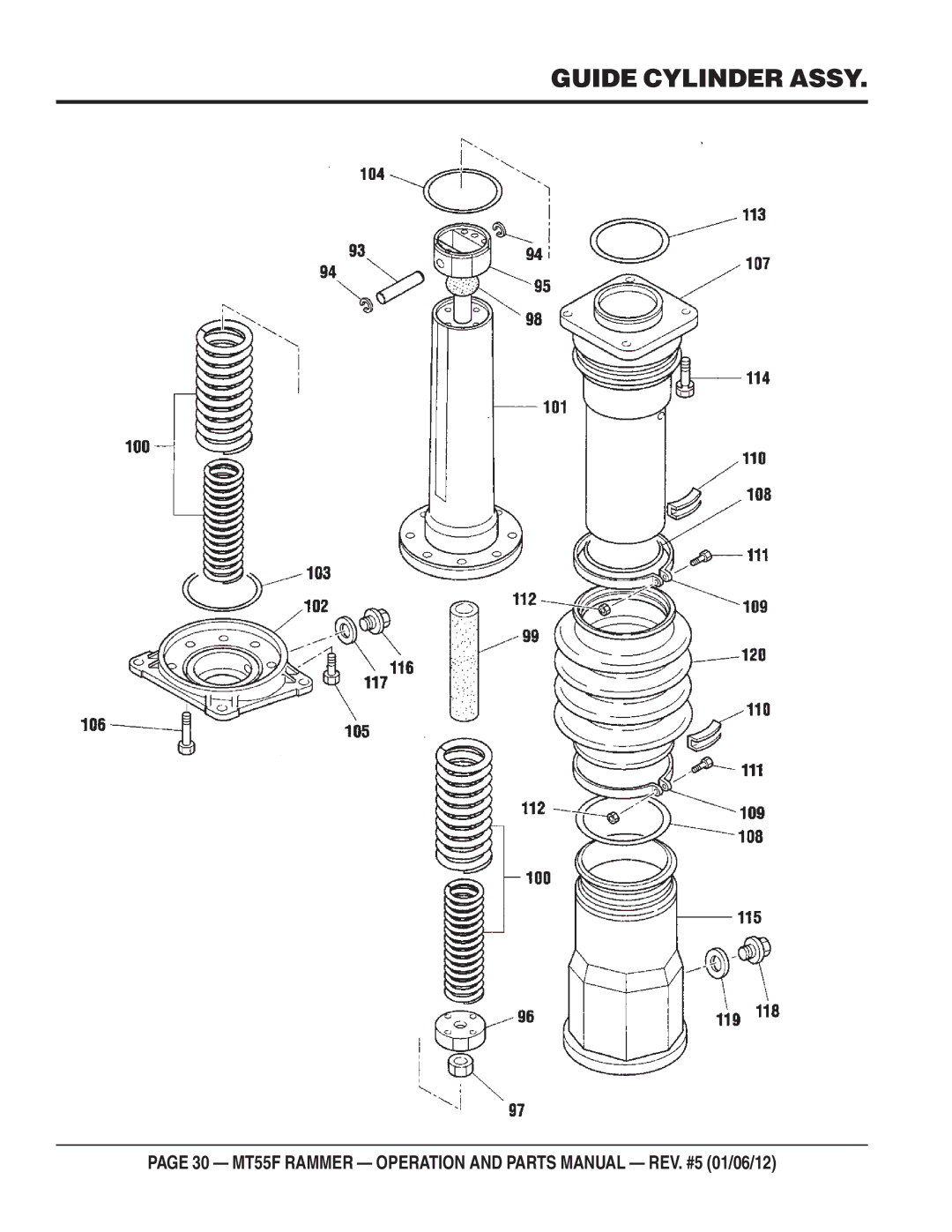 Multiquip MT55F manual Guide Cylinder Assy 