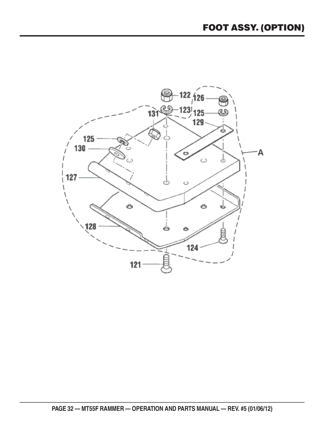 Multiquip MT55F manual Foot ASSY. Option 