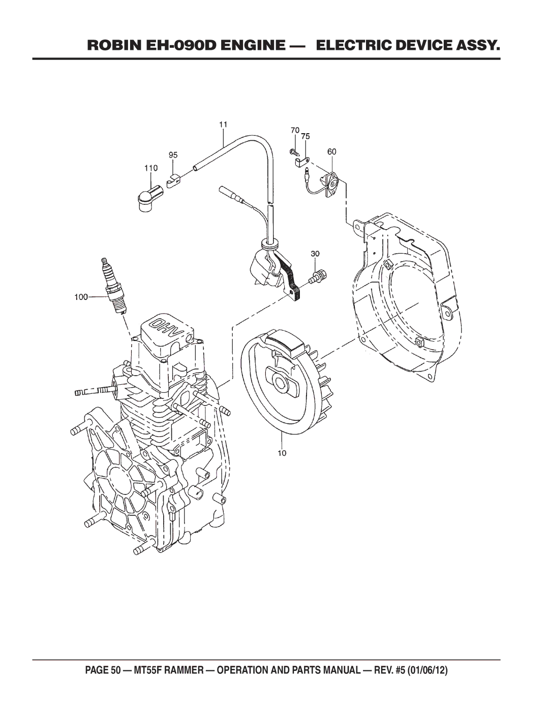 Multiquip MT55F manual Robin EH-090D Engine Electric Device Assy 