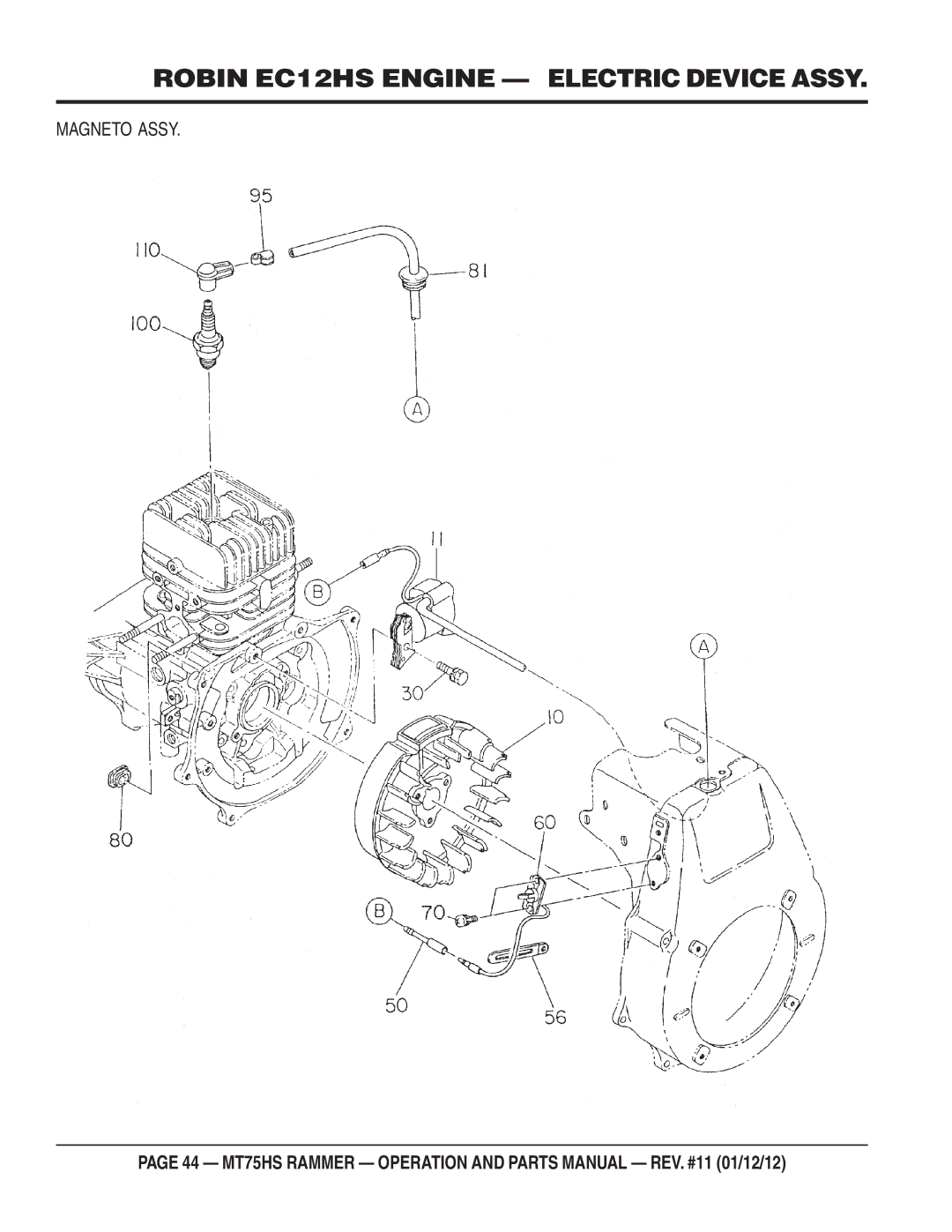 Multiquip MT75HS operation manual Robin EC12HS Engine Electric Device Assy 