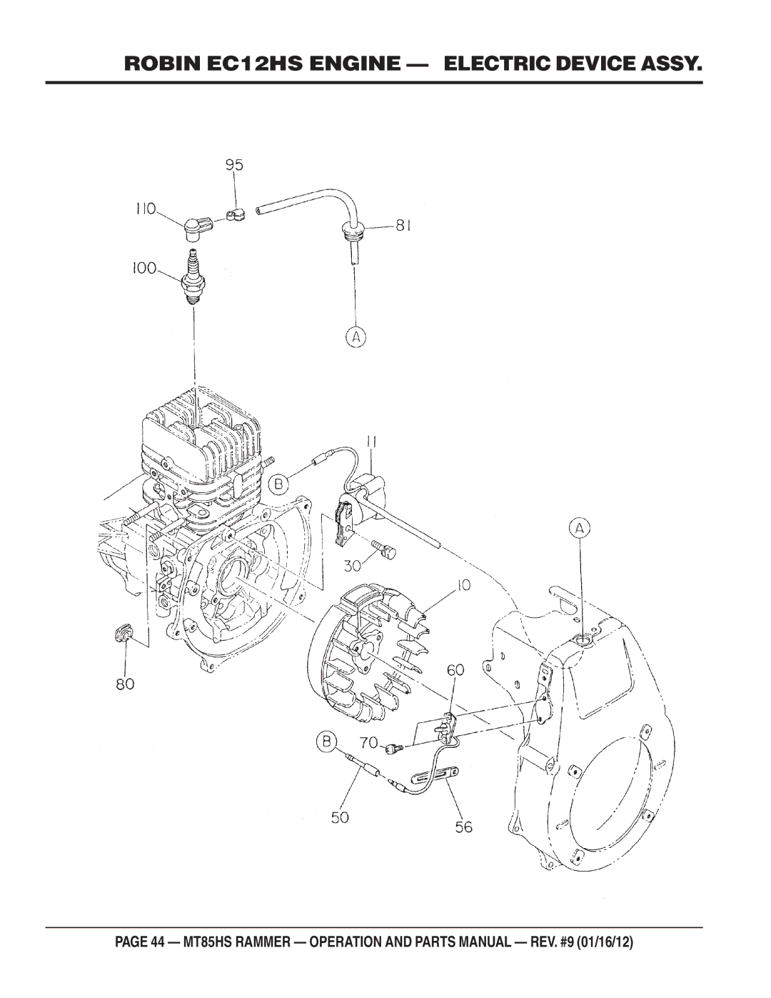 Multiquip MT85HS operation manual Robin EC12HS Engine Electric Device Assy 