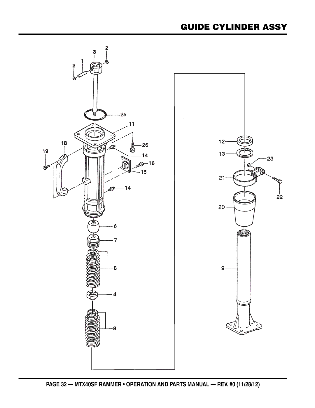 Multiquip MTR40SF manual Guide cylinder assy 