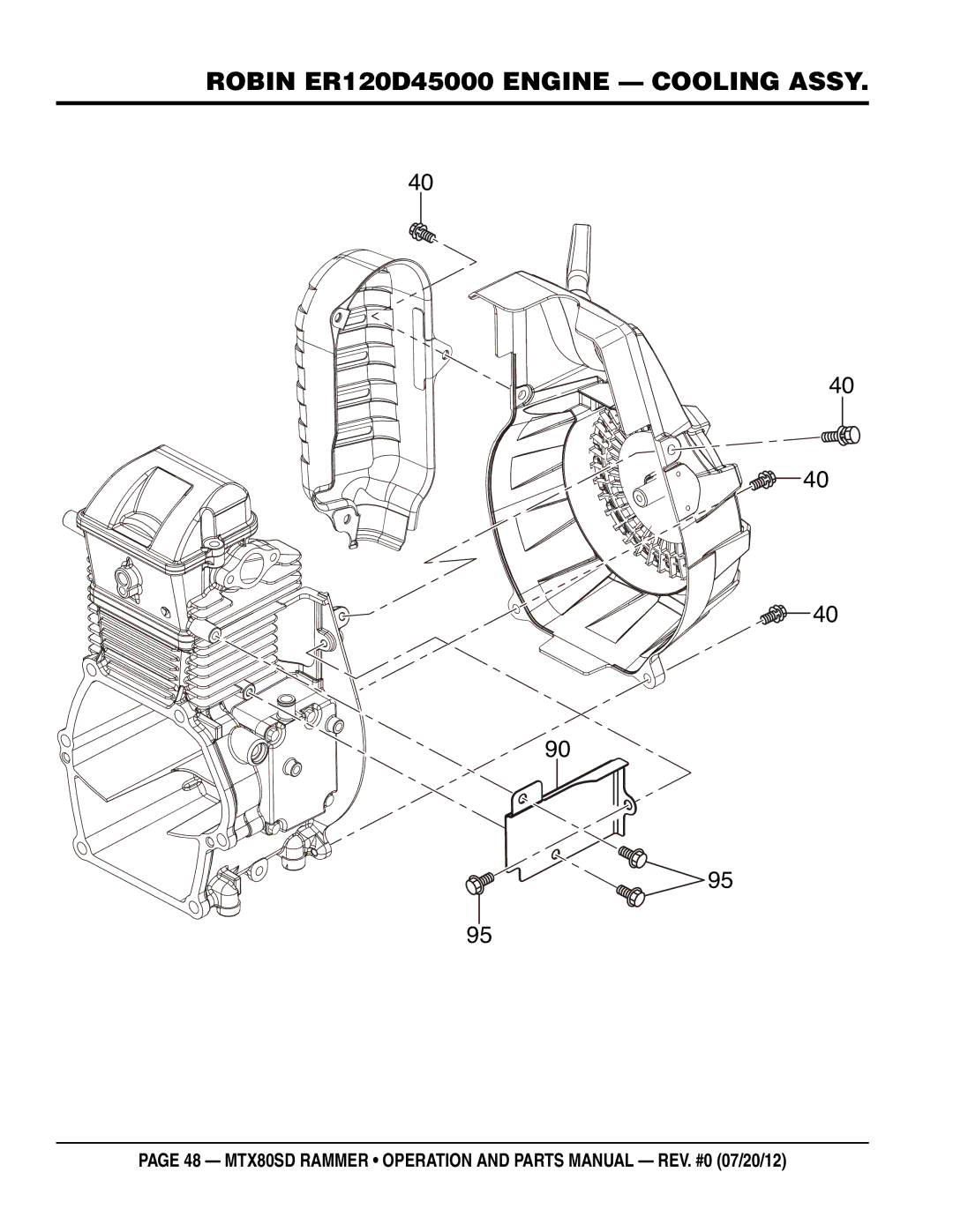 Multiquip MTX80SD manual Robin er120d45000 engine cooling assy 