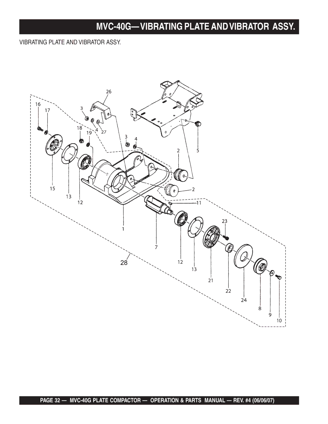 Multiquip manual MVC-40G-VIBRATING Plate Andvibrator Assy 