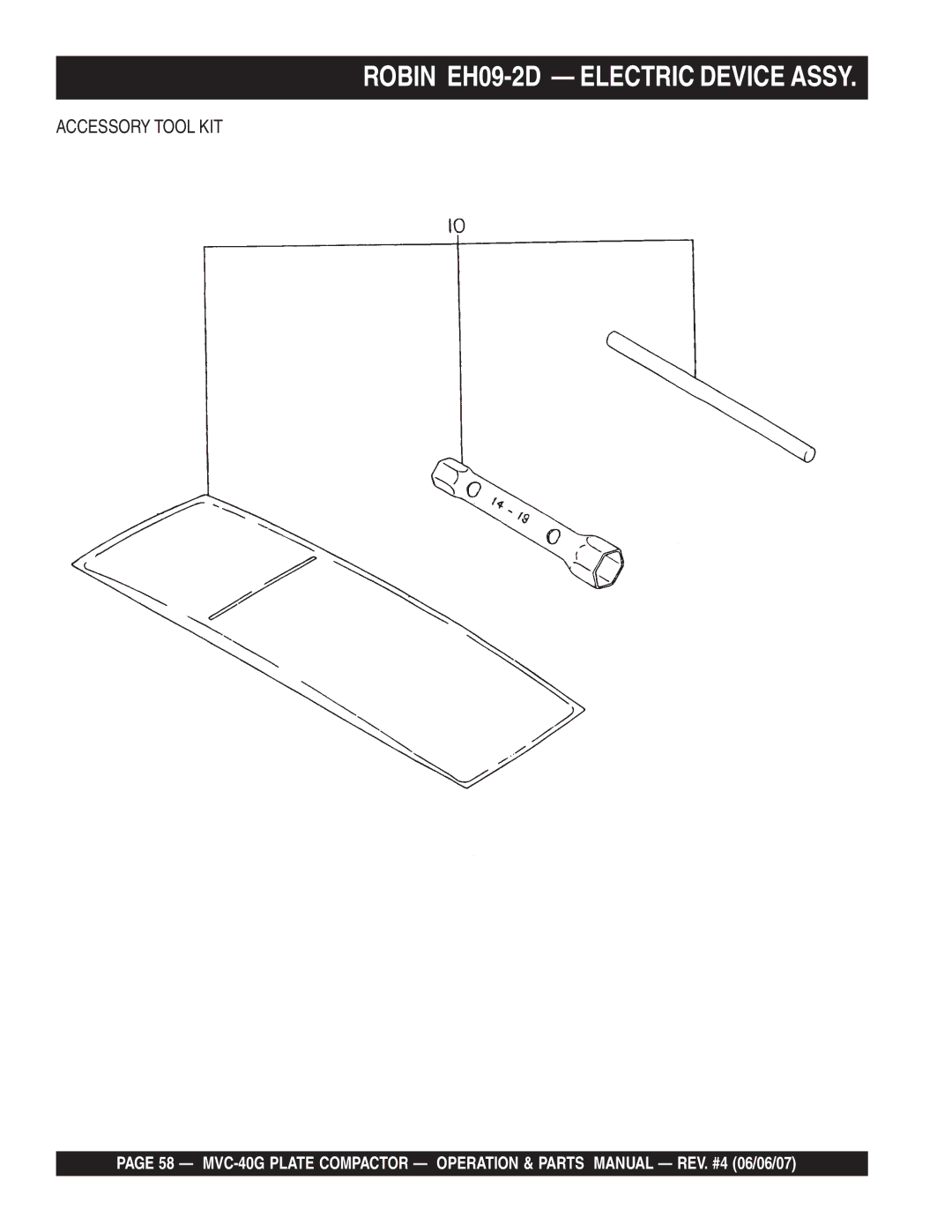 Multiquip MVC-40G manual Accessory Tool KIT 