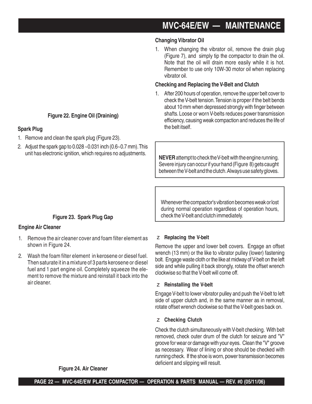 Multiquip manual MVC-64E/EW Maintenance 