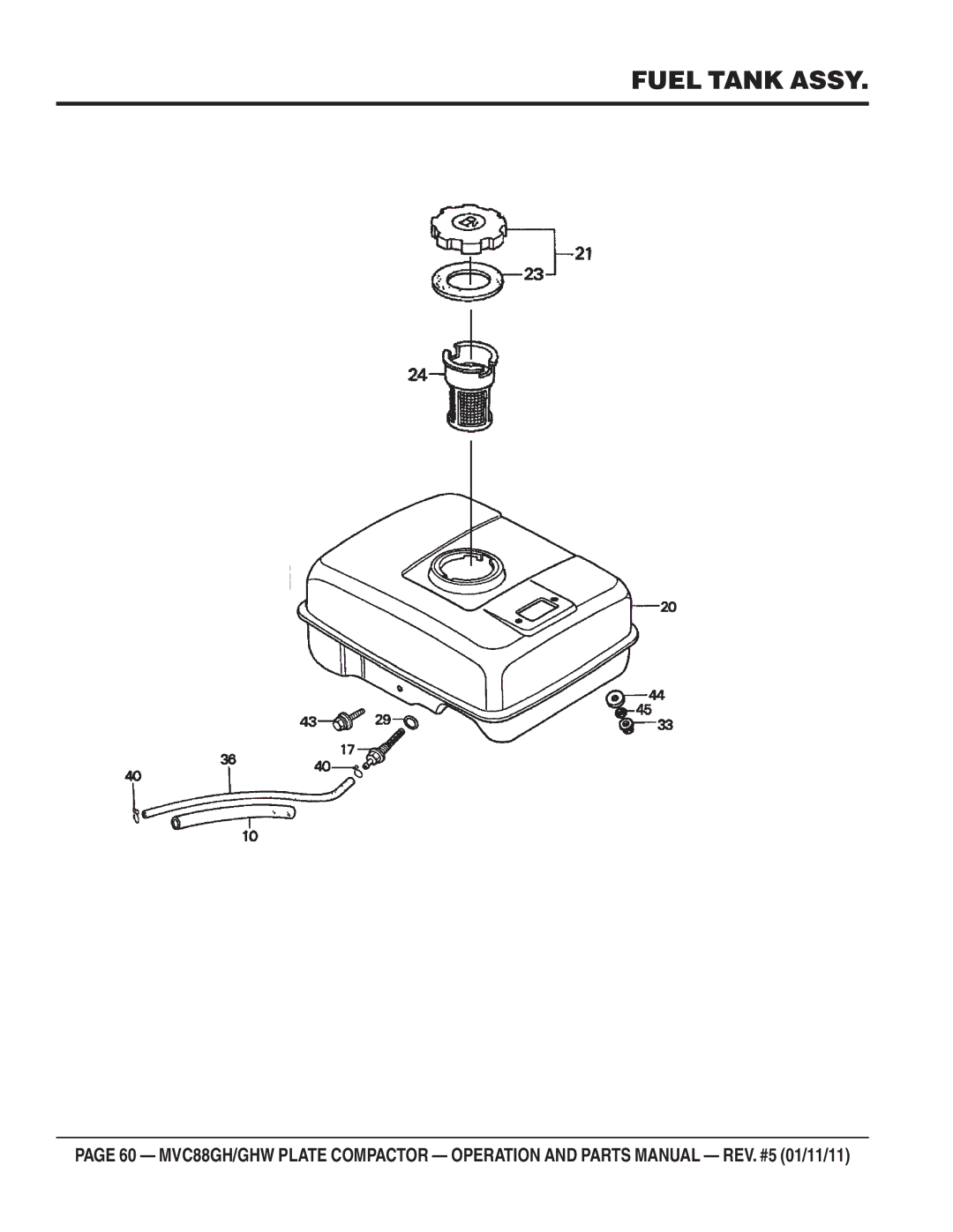 Multiquip MVC-88GHW manual Fuel Tank Assy 