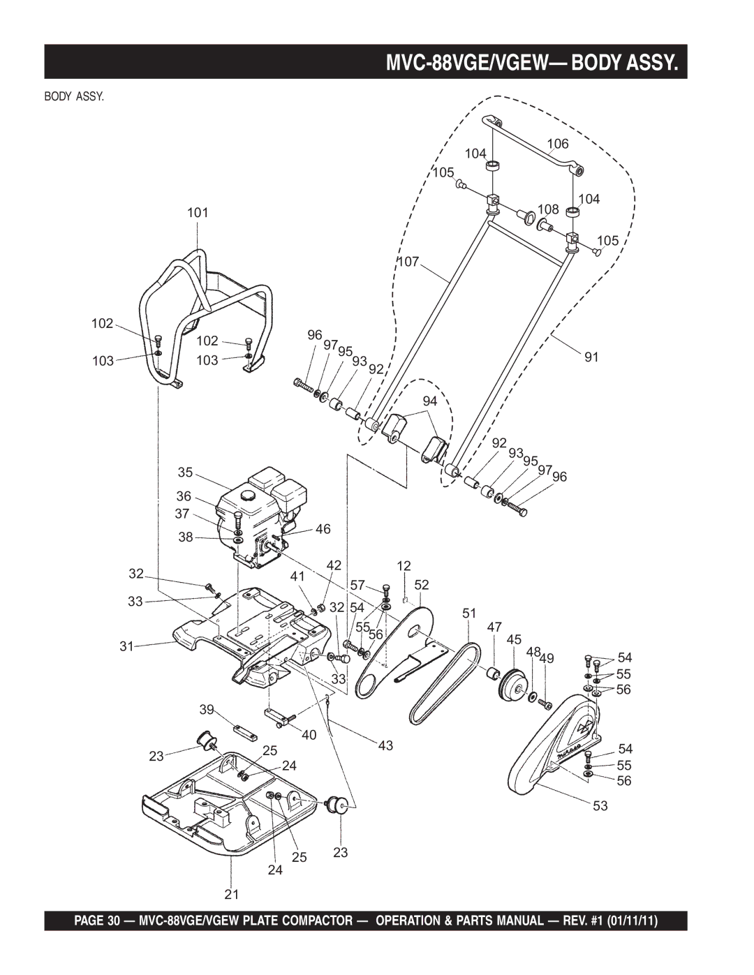 Multiquip manual MVC-88VGE/VGEW- Body Assy 