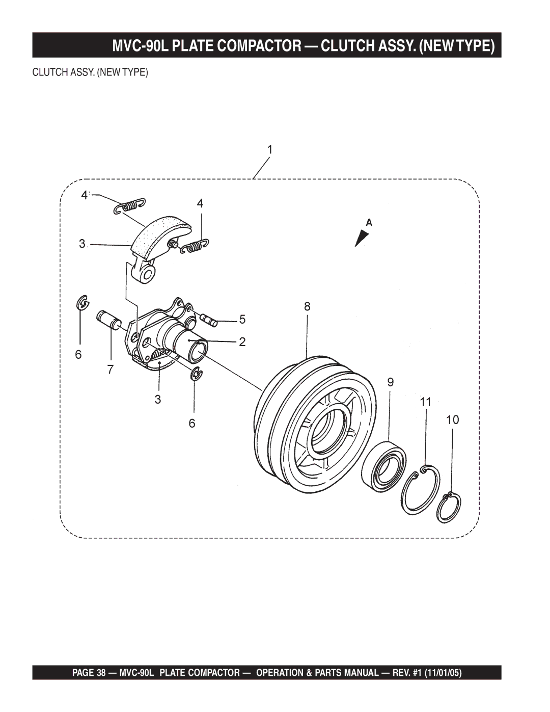 Multiquip manual MVC-90L Plate Compactor Clutch ASSY. Newtype 