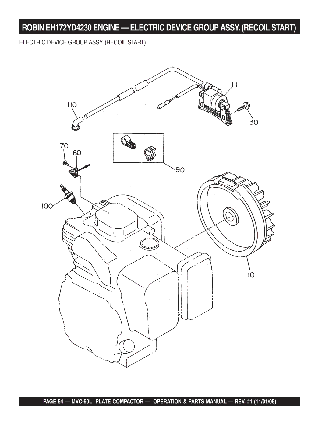 Multiquip MVC-90L manual Electric Device Group ASSY. Recoil Start 