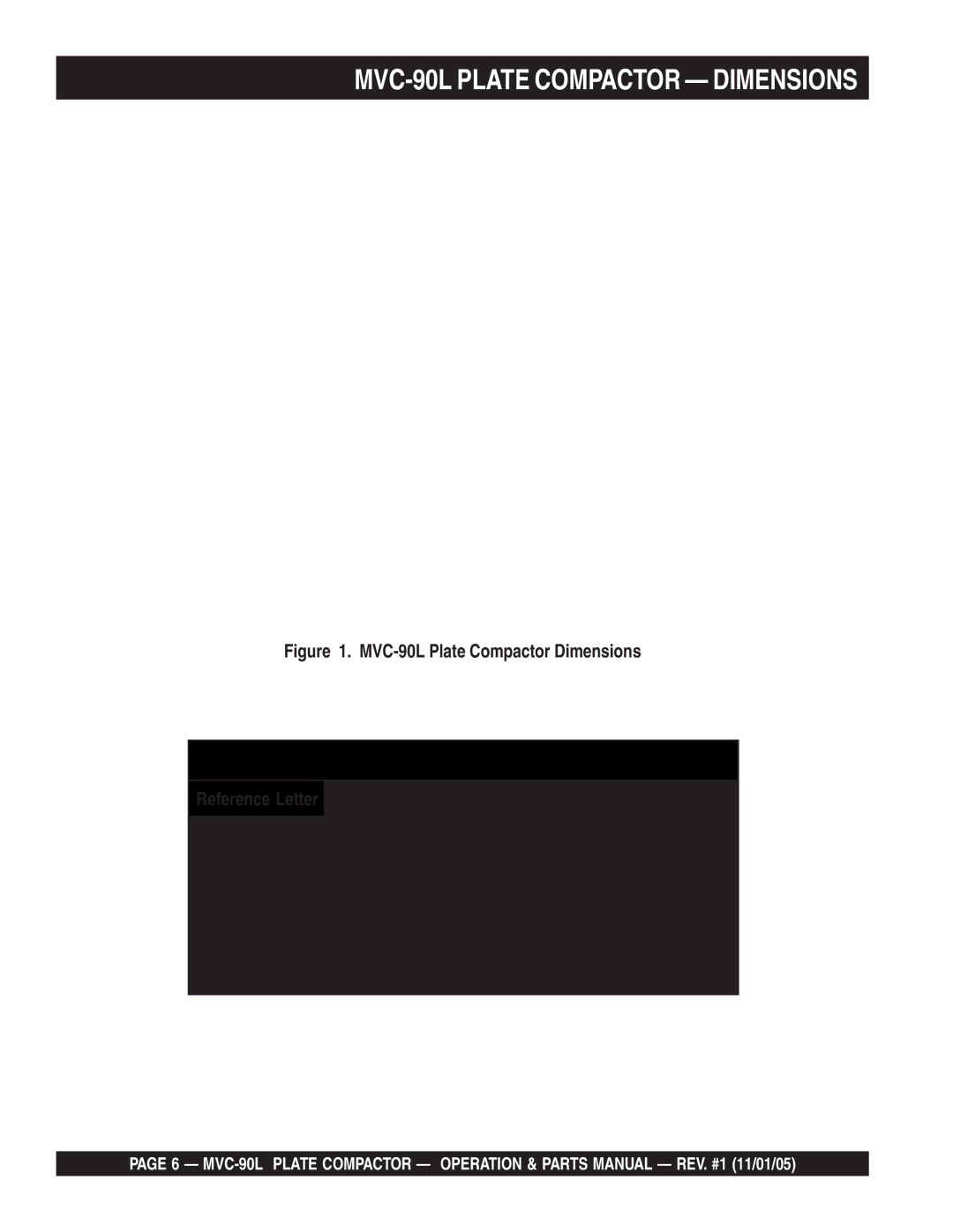 Multiquip manual MVC-90L Plate Compactor Dimensions 