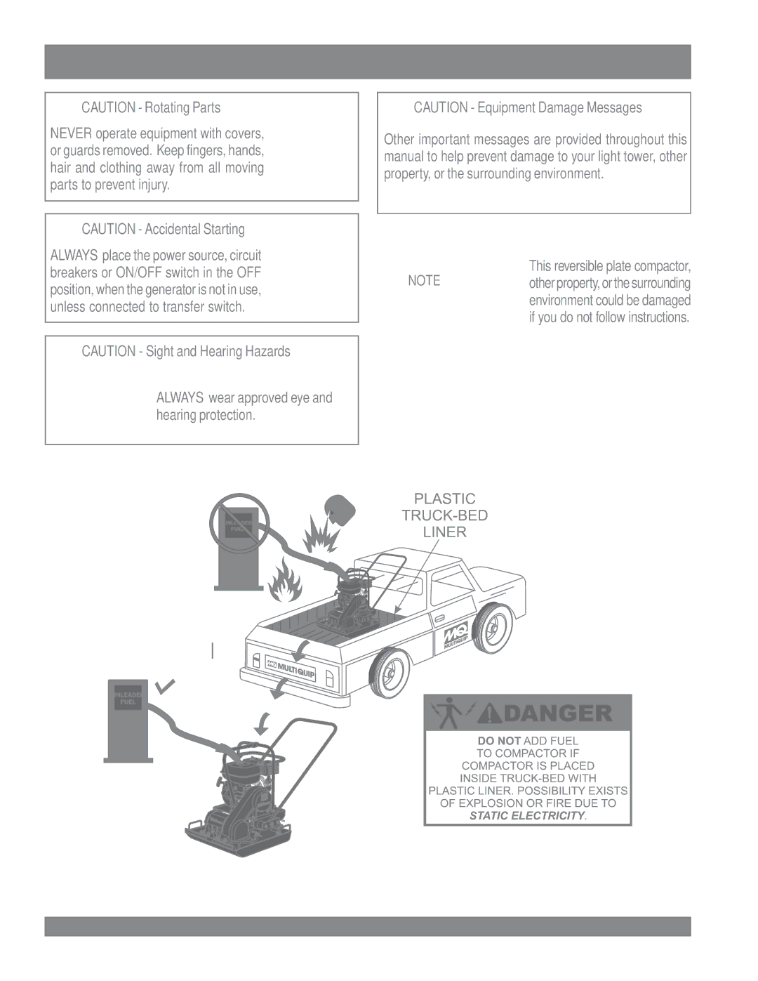 Multiquip MVC-90L manual This reversible plate compactor 