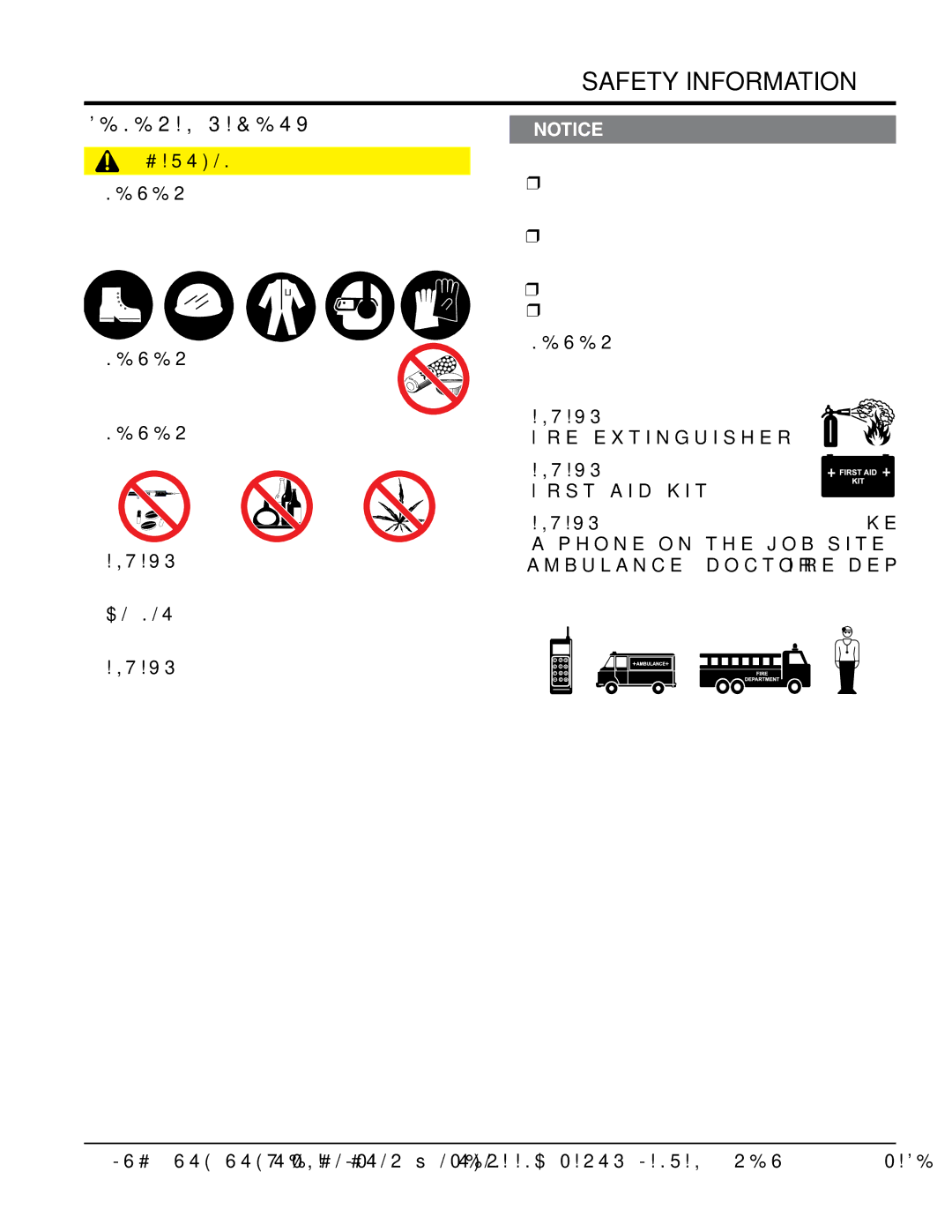 Multiquip MVC88VTHW manual GeneRaL saFeTy 