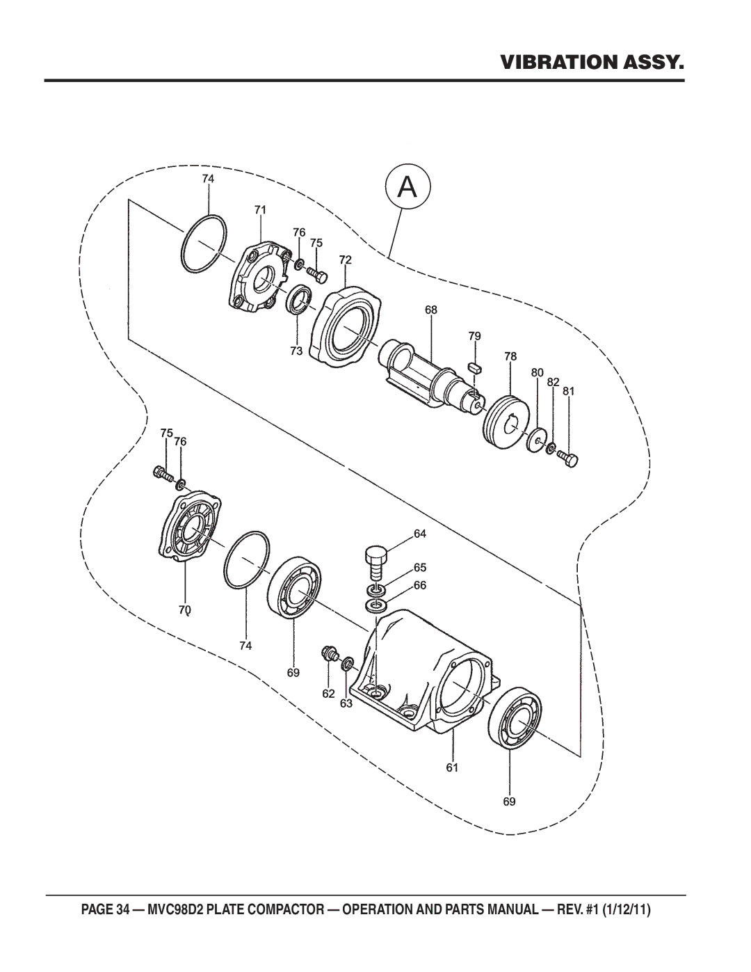 Multiquip MVC98D2 manual Vibration Assy 