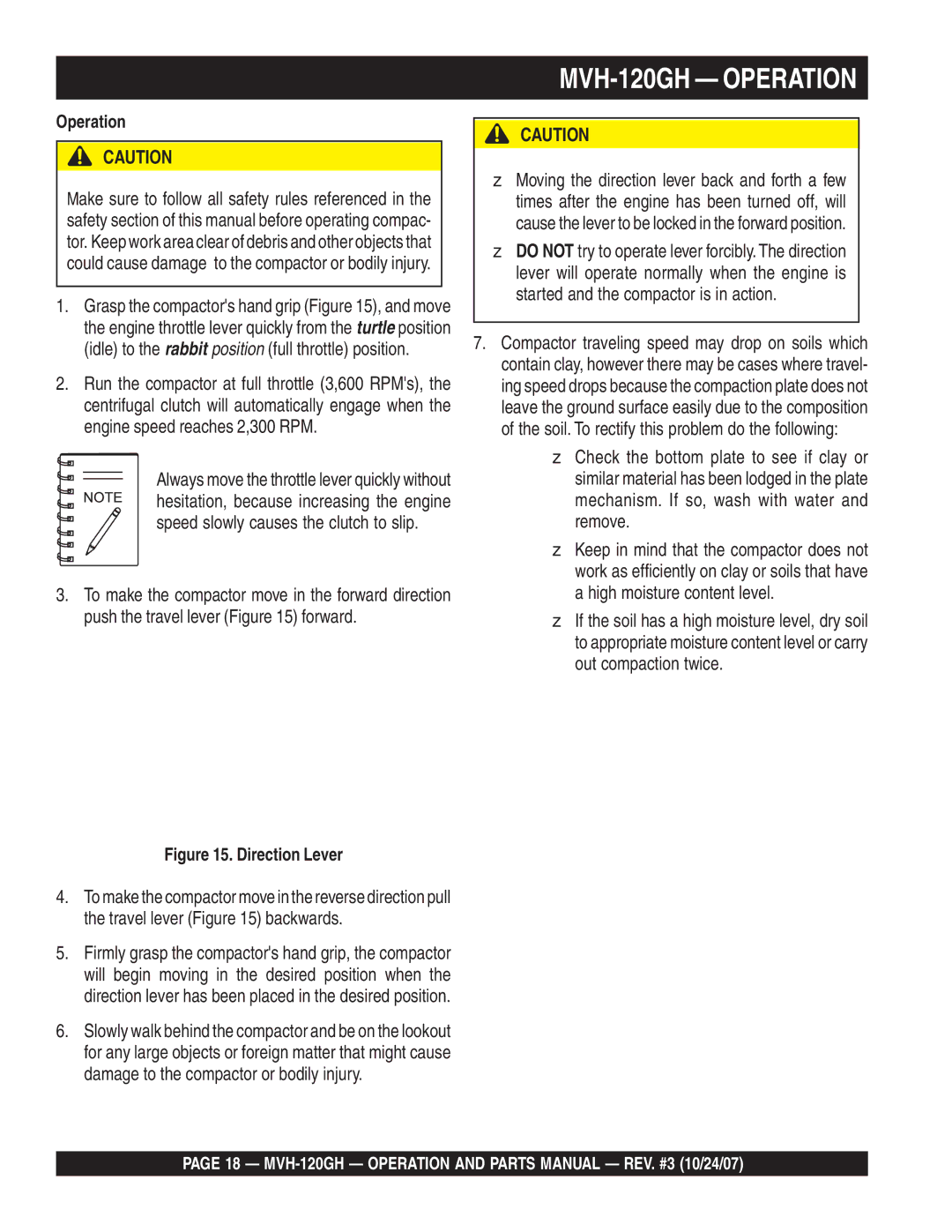 Multiquip manual MVH-120GH Operation and Parts Manual REV. #3 10/24/07 