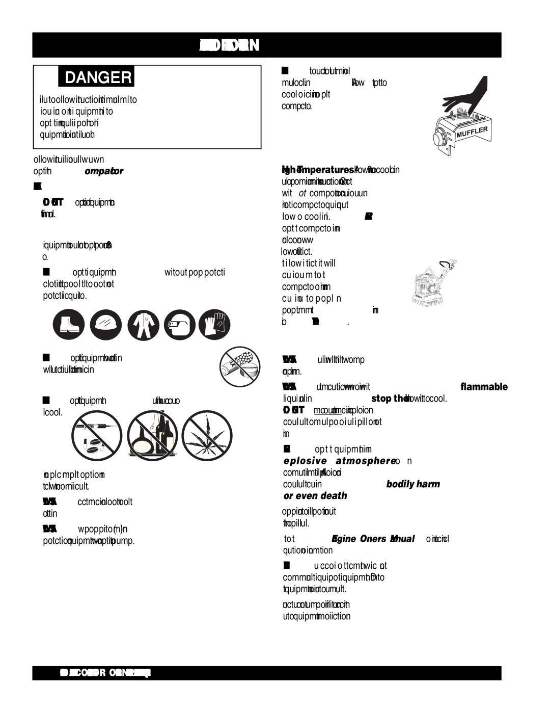 Multiquip manual MVH-200DA2 Rules for Safe Operation, Alcohol 