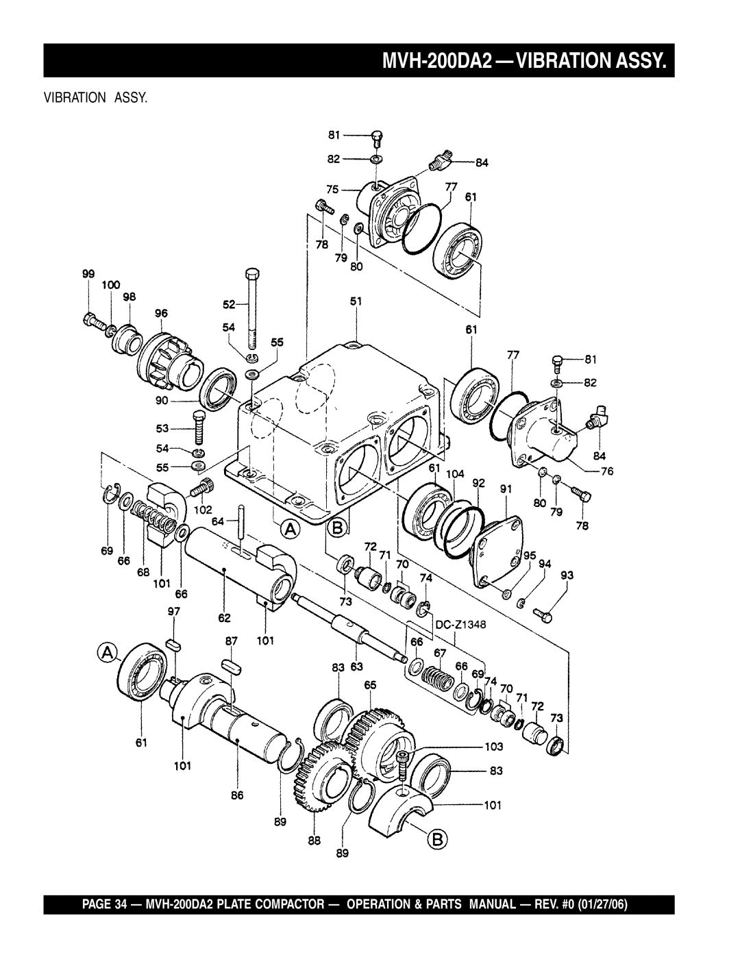 Multiquip manual MVH-200DA2 -VIBRATION Assy, Vibration Assy 