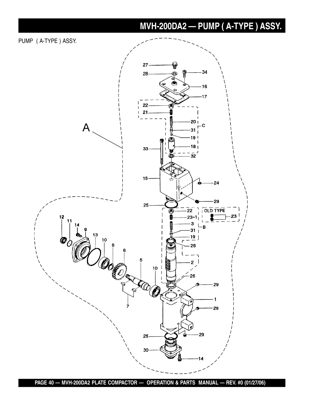 Multiquip manual MVH-200DA2 Pump A-TYPE Assy 