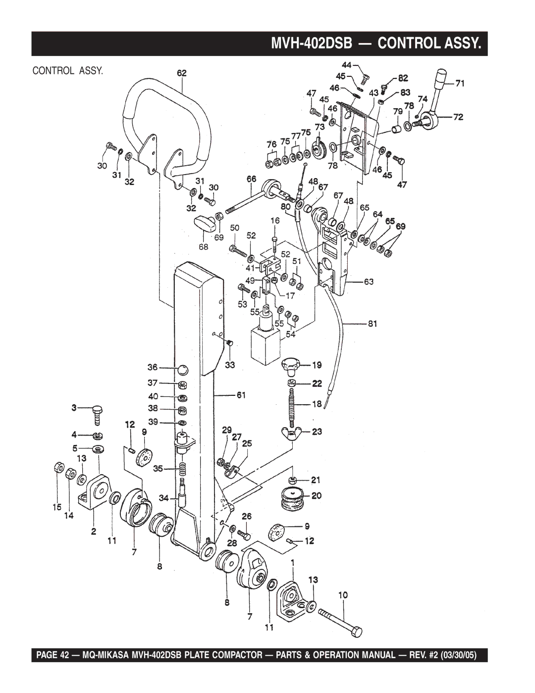 Multiquip manual MVH-402DSB Control Assy 