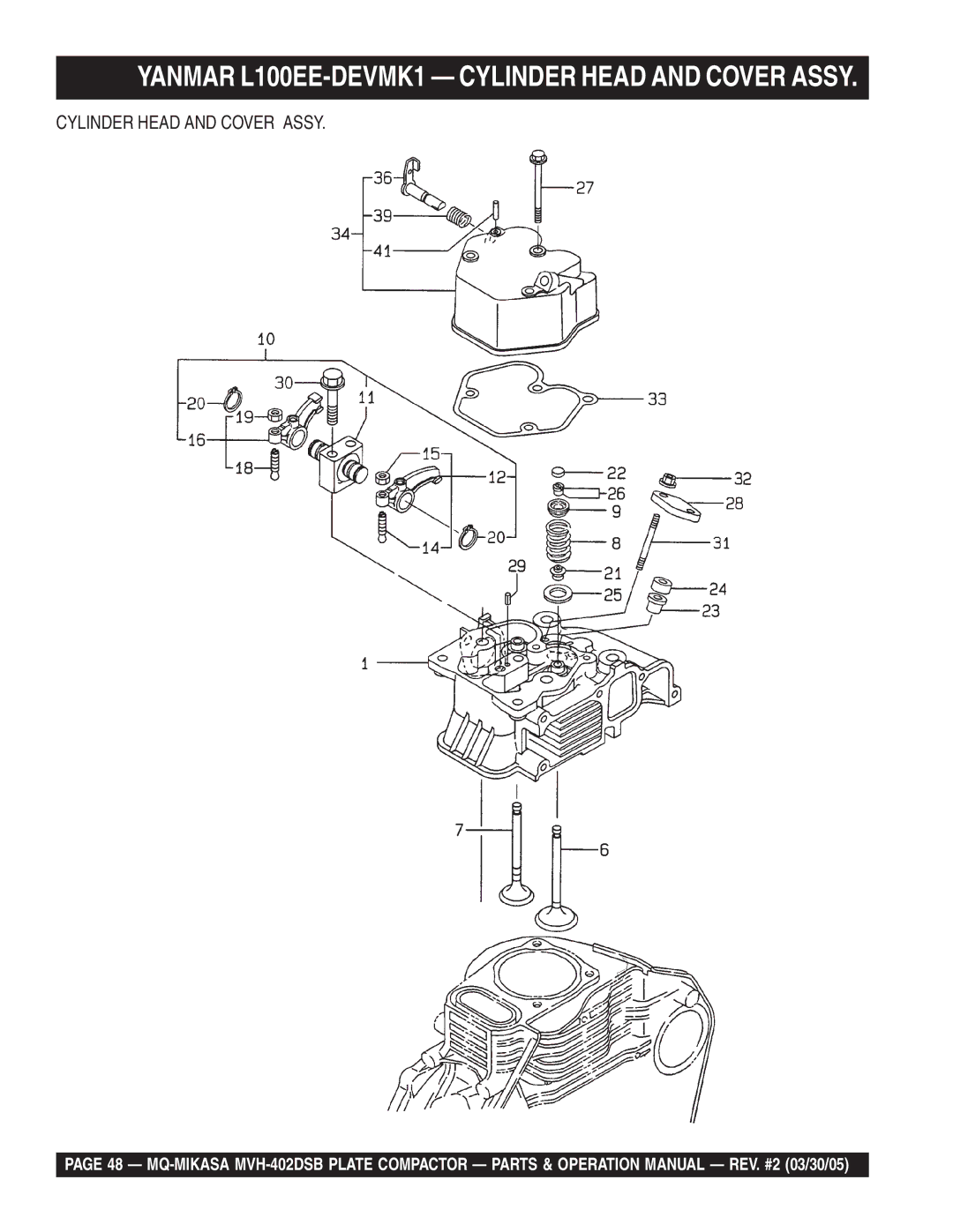 Multiquip MVH-402DSB manual Cylinder Head and Cover Assy 