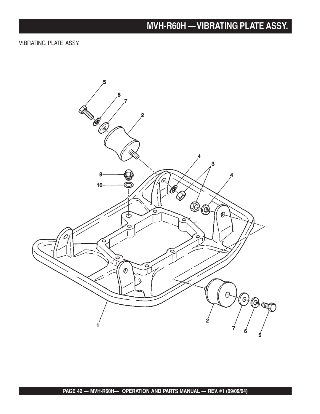 Multiquip manual MVH-R60H -VIBRATING Plate Assy 