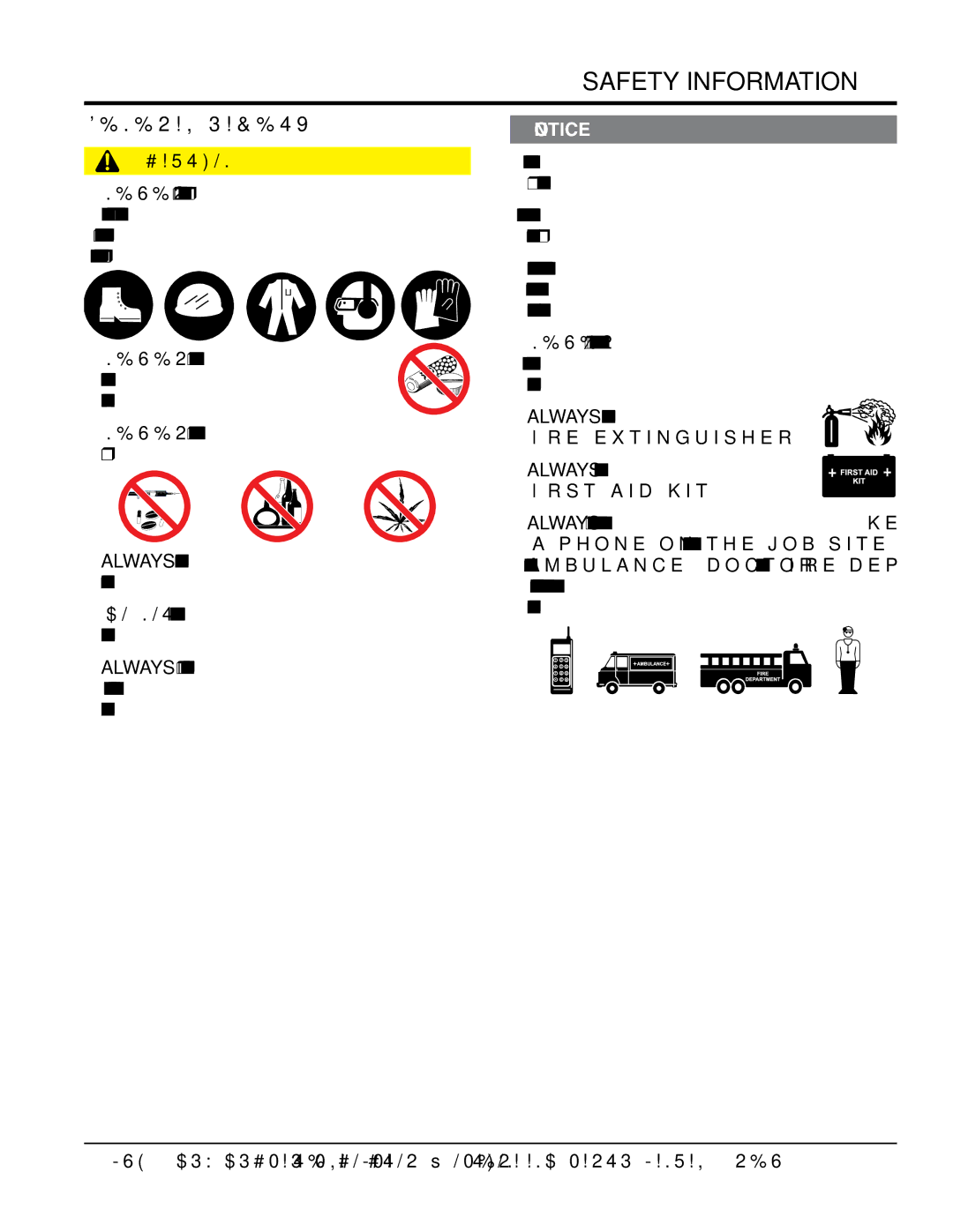 Multiquip MVH406DSCPAS, MVH406DSZ manual GeneRaL saFeTY 