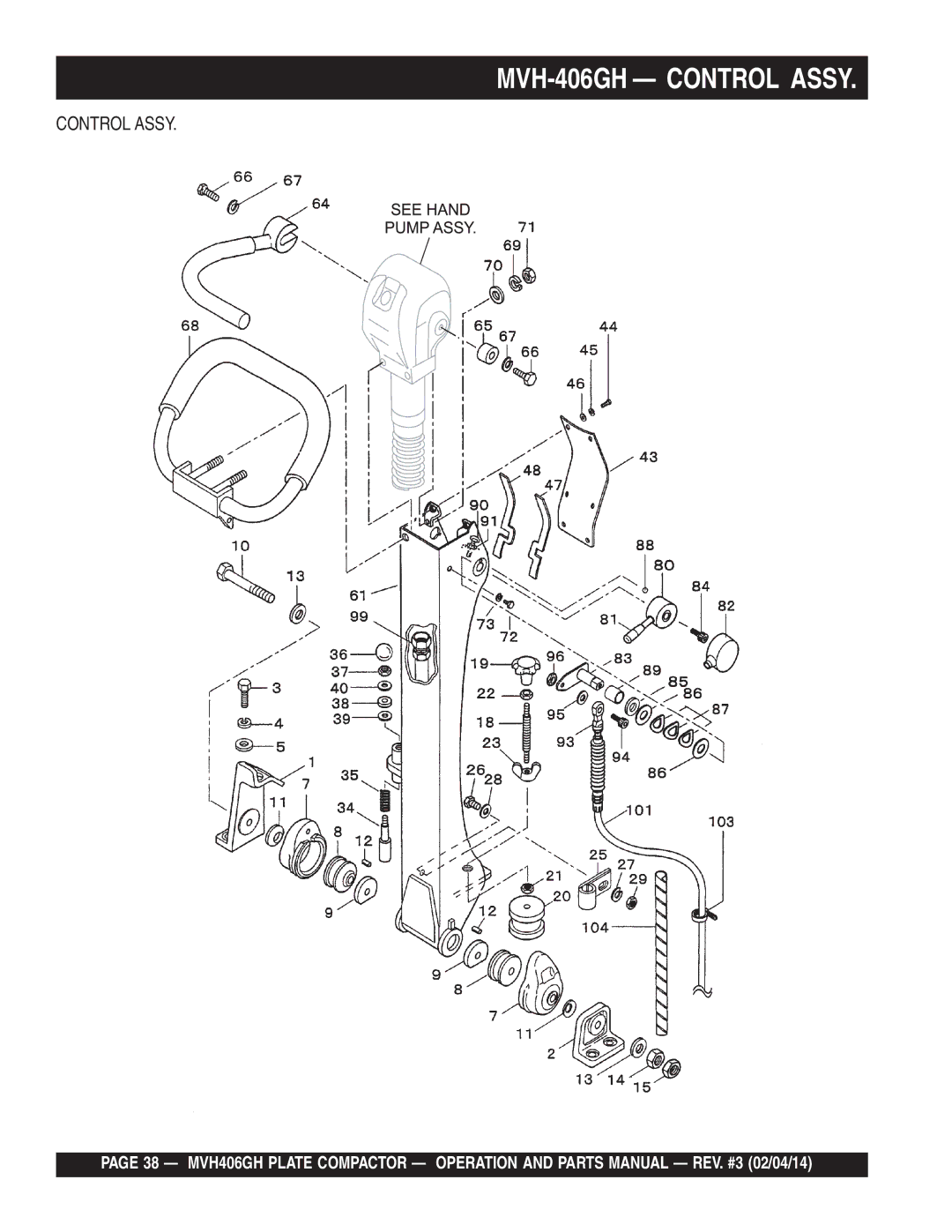 Multiquip MVH406GH manual MVH-406GH Control Assy 