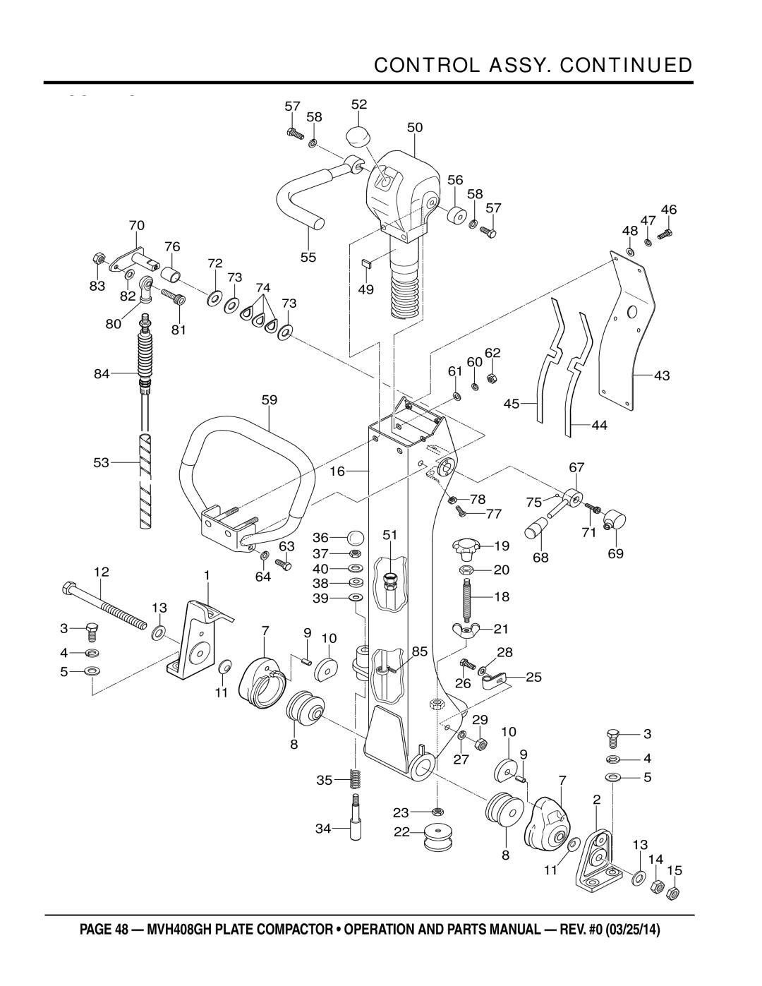 Multiquip MVH408GH manual Control Assy 