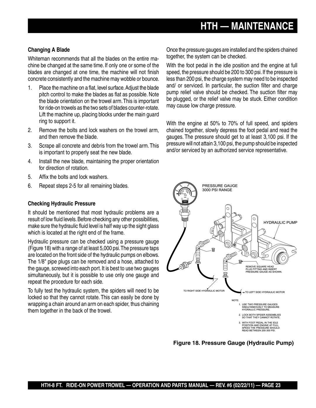 Multiquip N/A manual Pressure Gauge Hydraulic Pump 