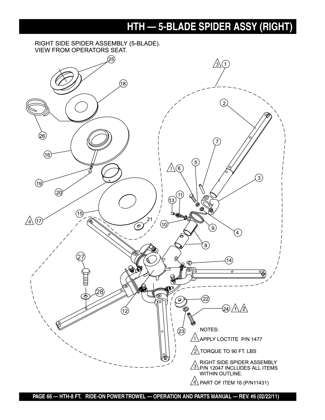 Multiquip N/A manual HTH 5-BLADE Spider Assy Right 