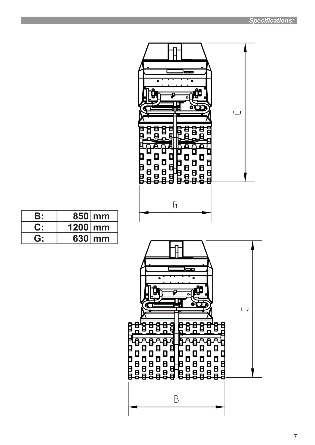 Multiquip P33/24 HHMR operation manual 850 mm 1200 mm 630 mm 