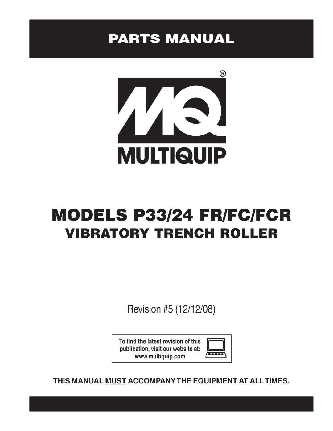 Multiquip manual Models P33/24 FR/FC/FCR 