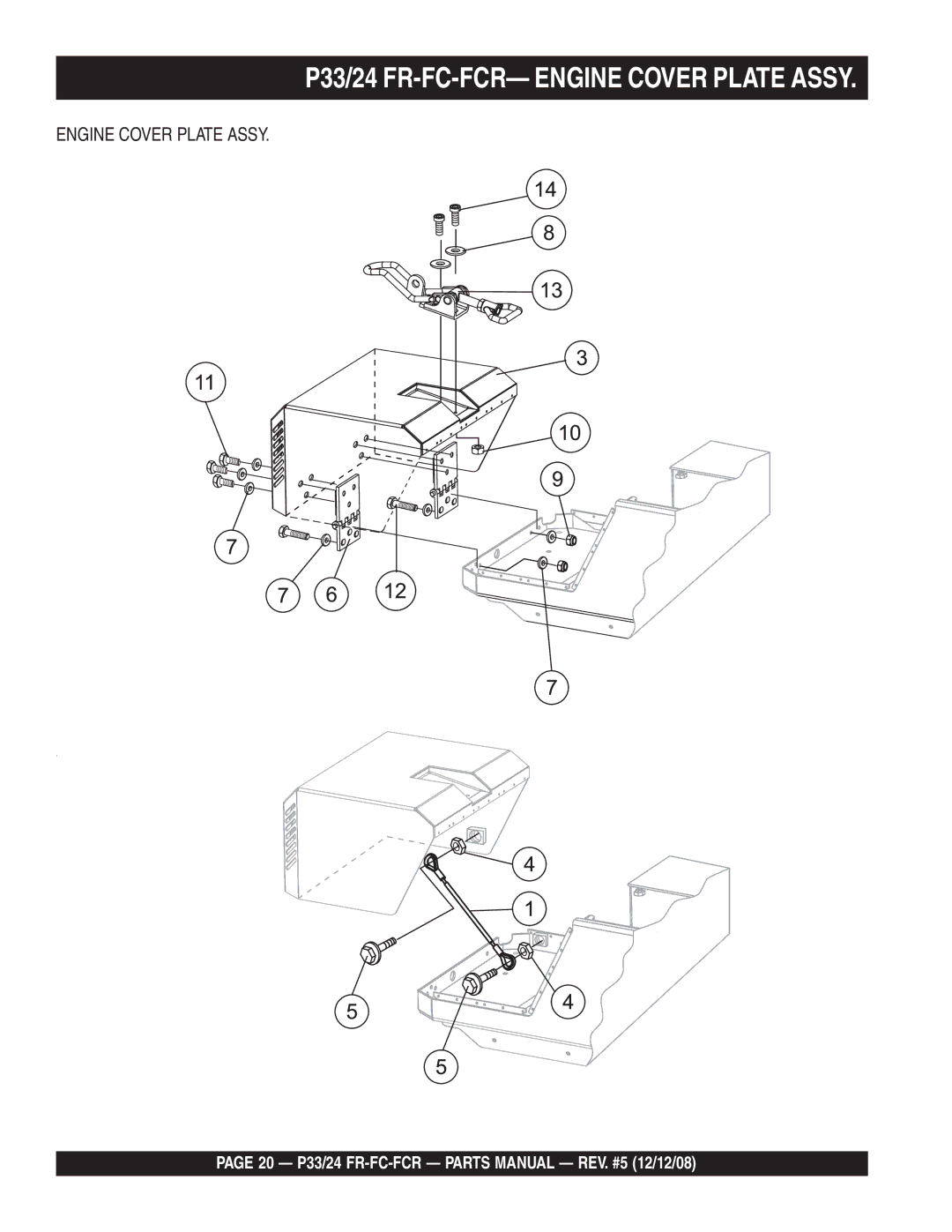 Multiquip manual P33/24 FR-FC-FCR- Engine Cover Plate Assy 