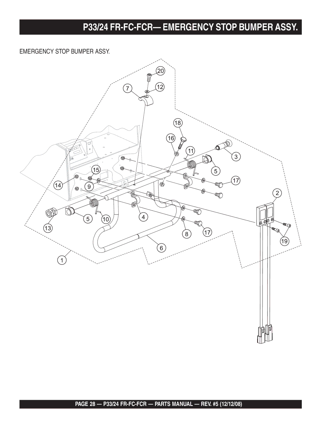 Multiquip manual P33/24 FR-FC-FCR- Emergency Stop Bumper Assy 