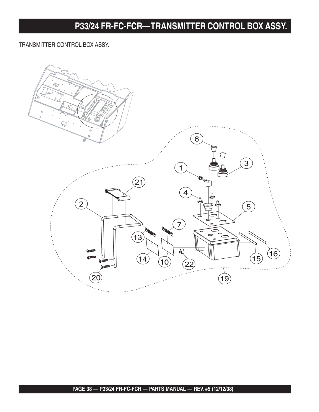 Multiquip manual P33/24 FR-FC-FCR-TRANSMITTER Control BOX Assy 