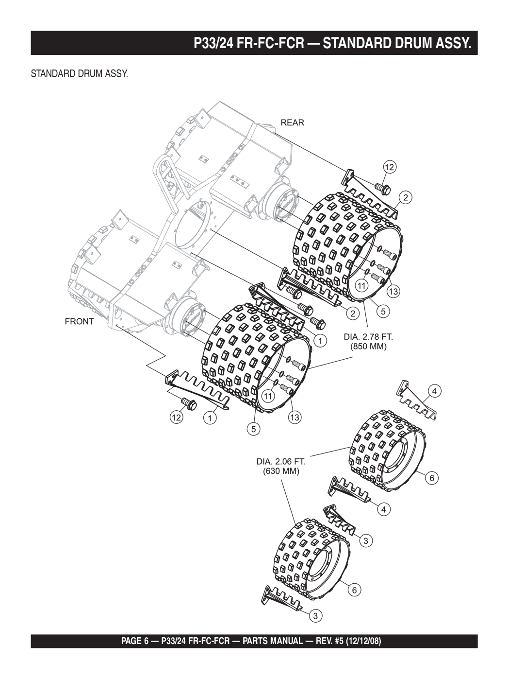 Multiquip manual P33/24 FR-FC-FCR Standard Drum Assy 