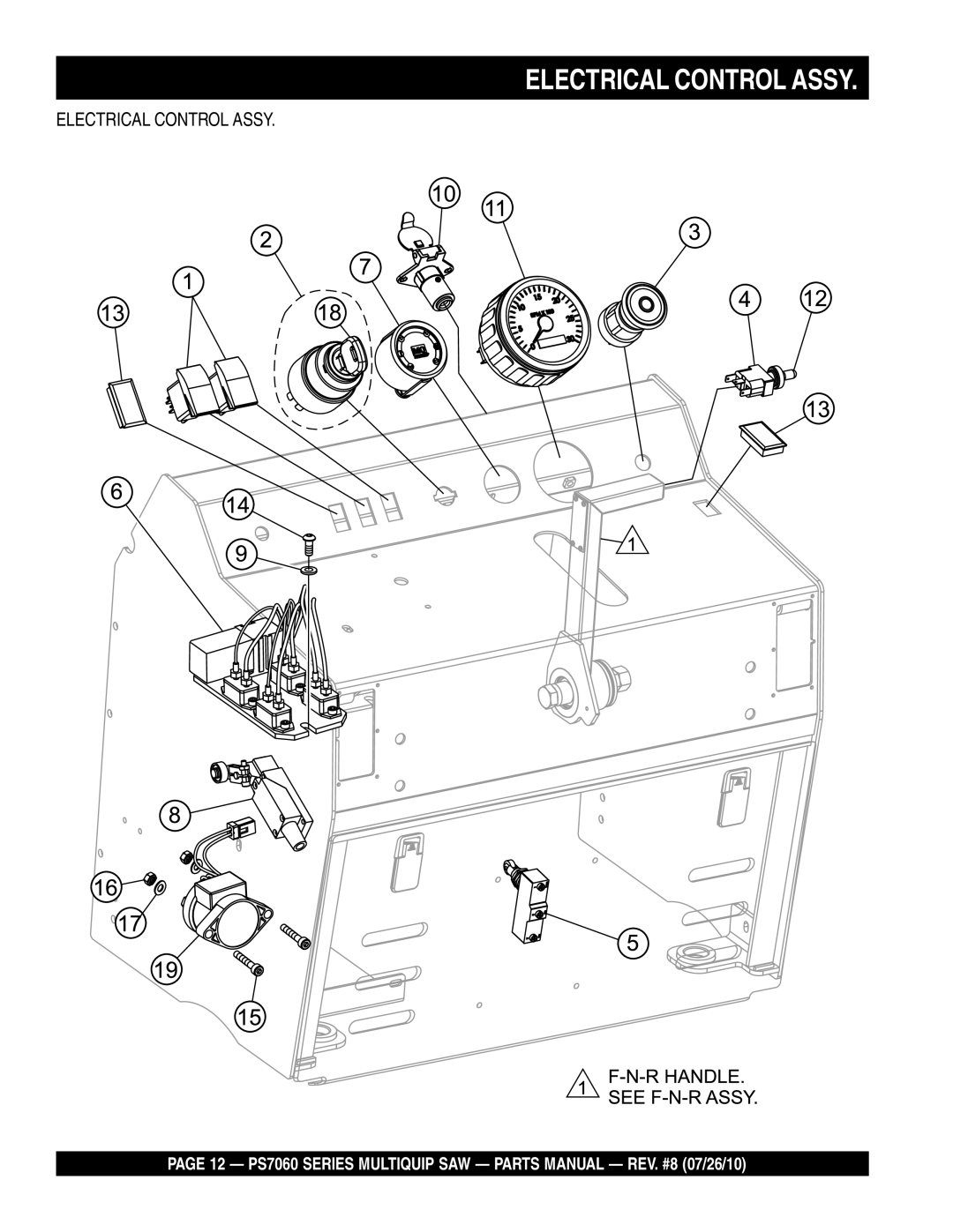 Multiquip PS706036, PS706026, PS706020, PS706030, PS706016 manual Electrical Control Assy 