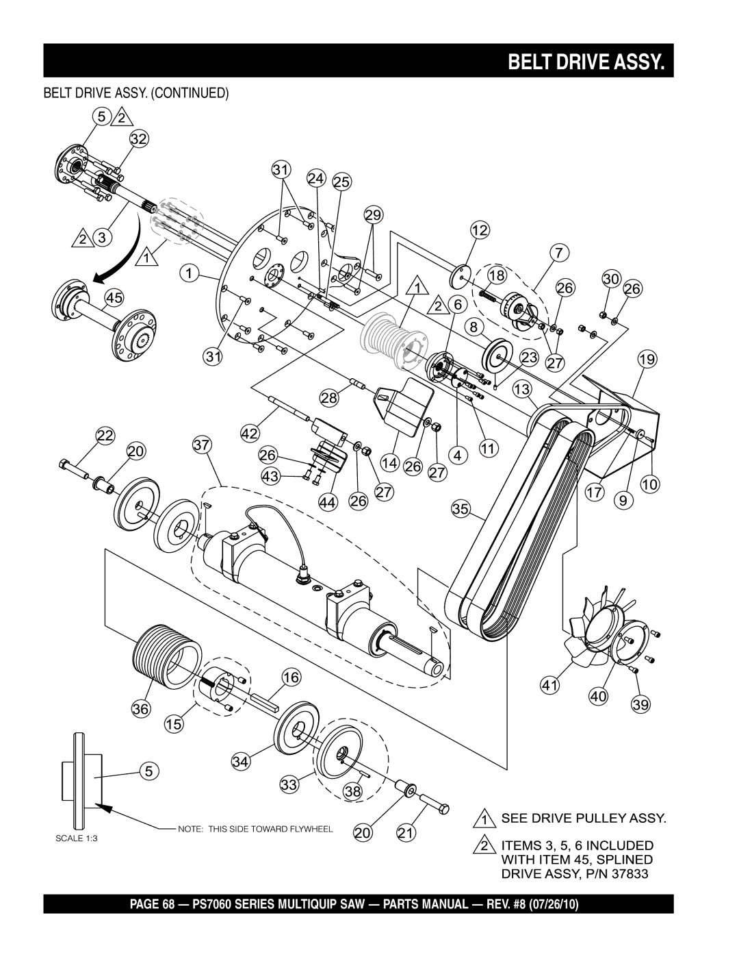 Multiquip PS706030, PS706026, PS706020, PS706036, PS706016 manual 68 PS7060 Series Multiquip SAW Parts Manual REV. #8 07/26/10 