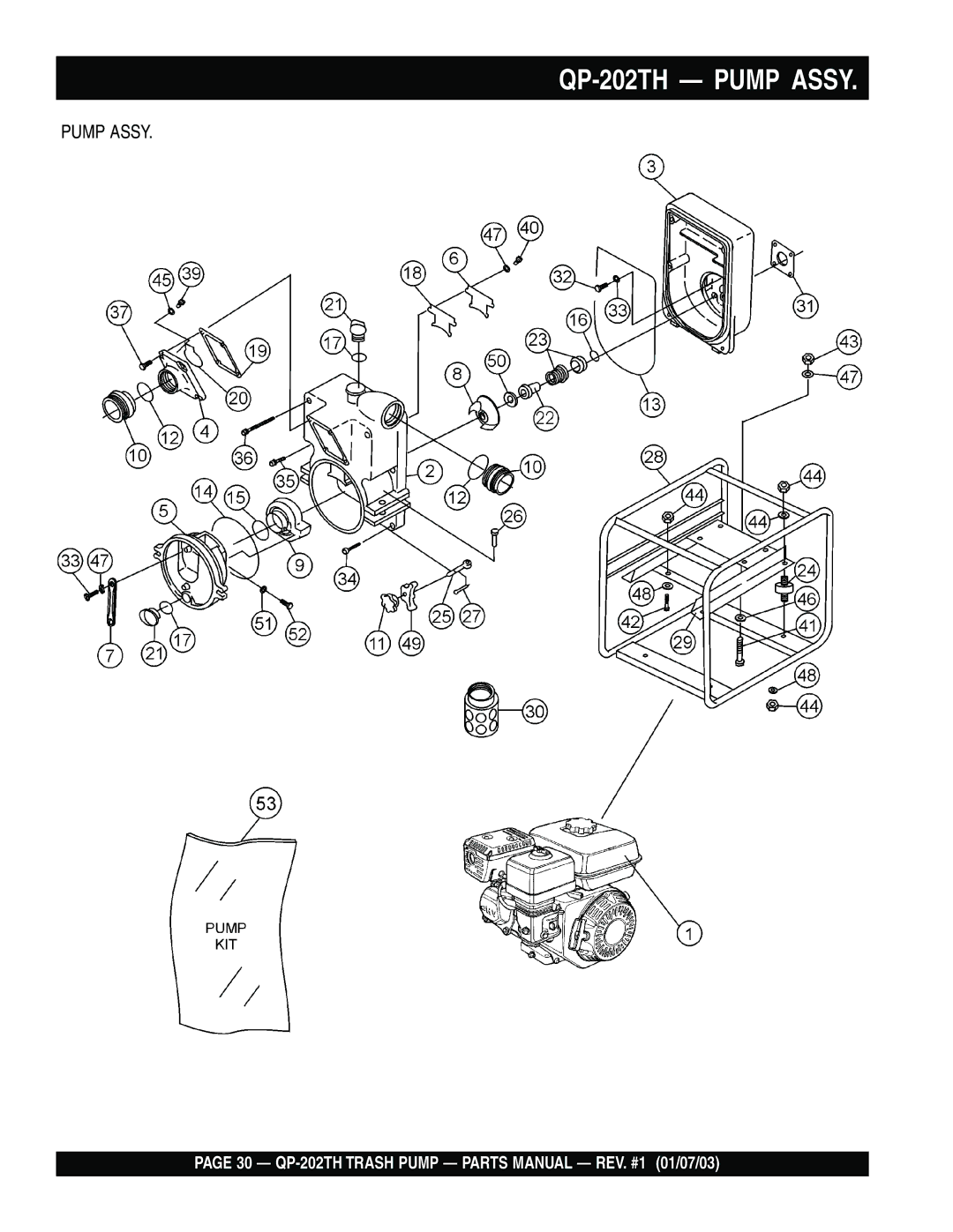 Multiquip manual QP-202TH Pump Assy 