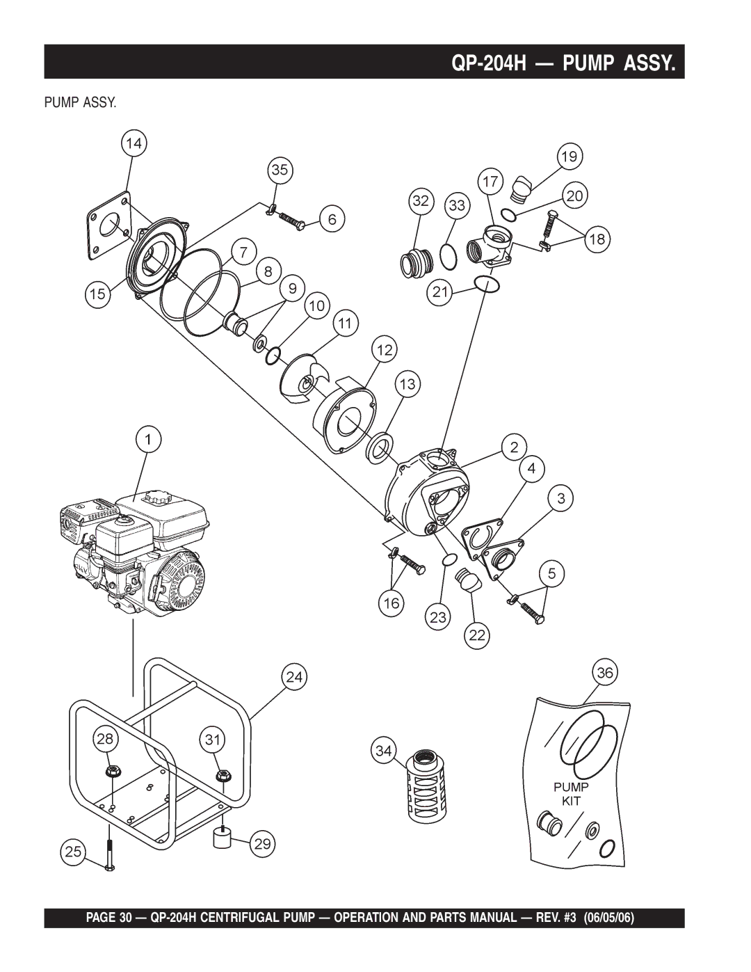 Multiquip manual QP-204H Pump Assy 