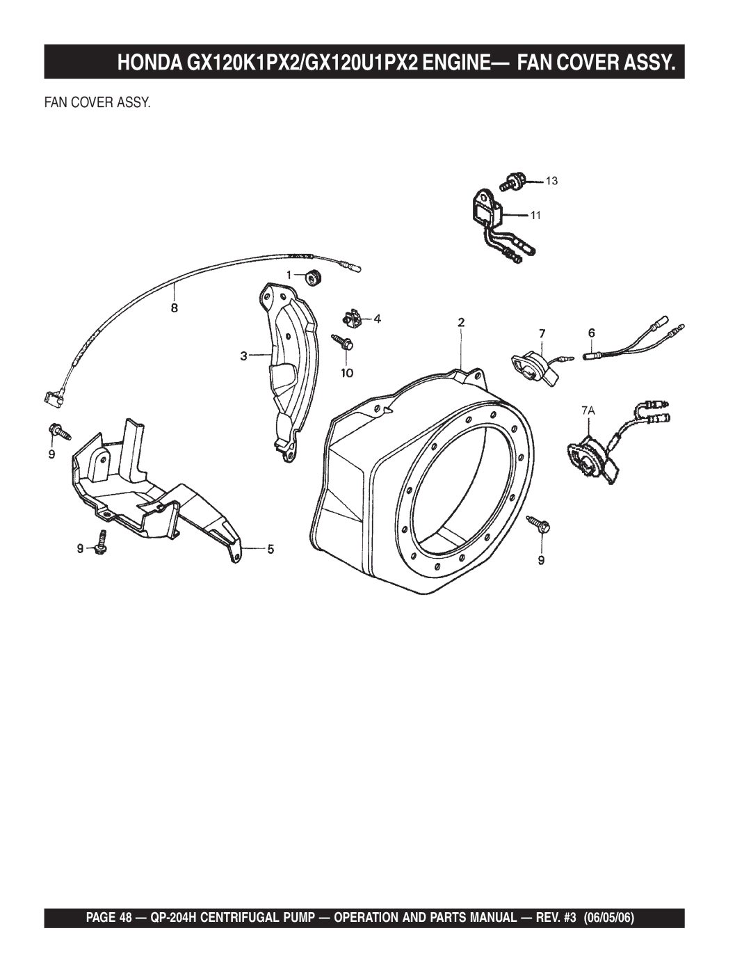 Multiquip QP-204H manual FAN Cover Assy 