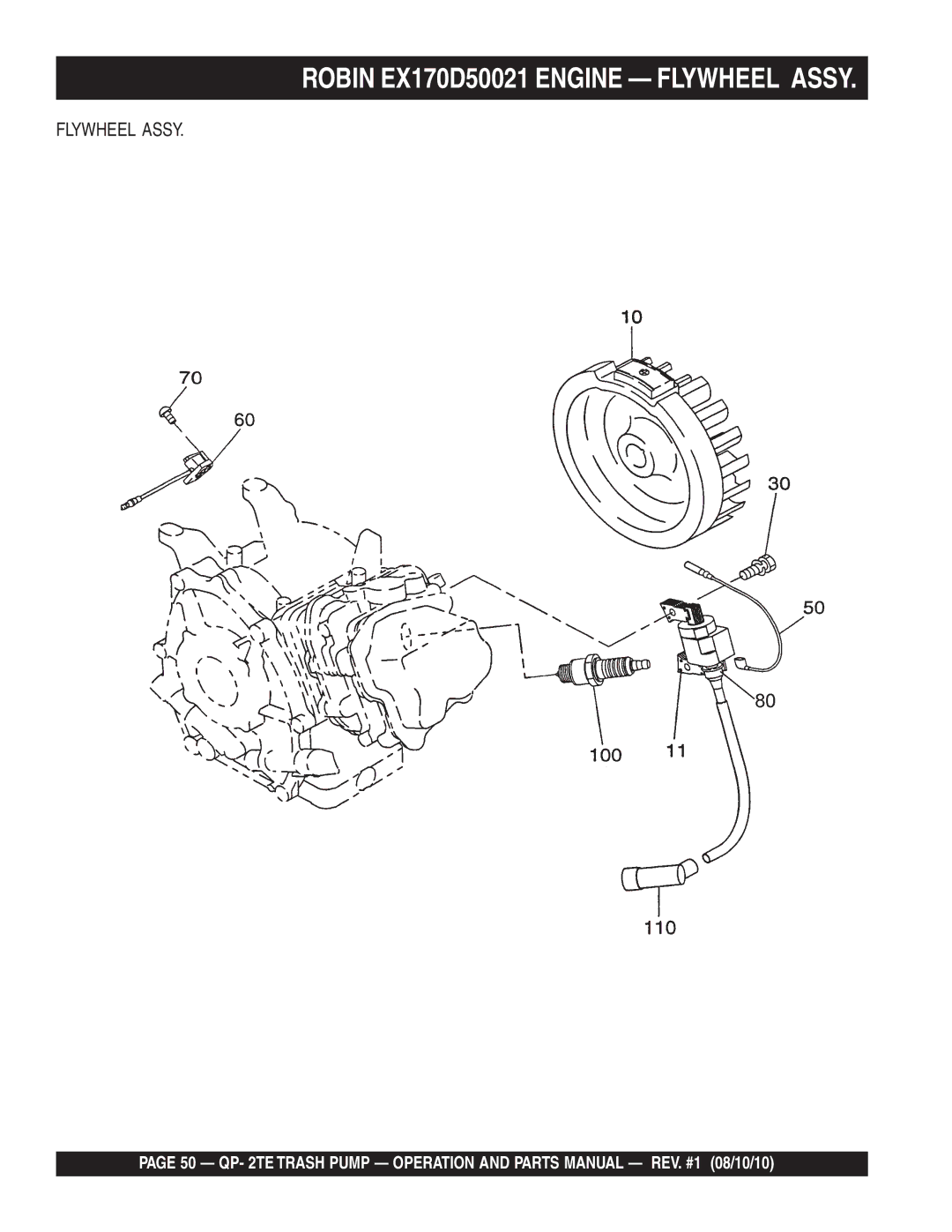 Multiquip Qp-2TE manual Robin EX170D50021 Engine Flywheel Assy 